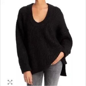 Free People Oversized Blue Bell Knit Sweater